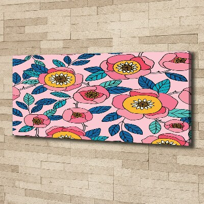 Canvas wall art Pink flowers