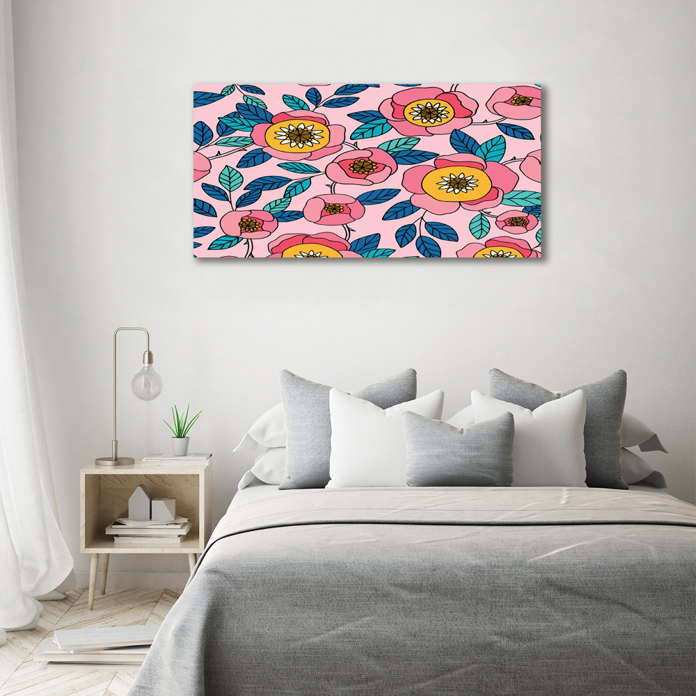 Canvas wall art Pink flowers