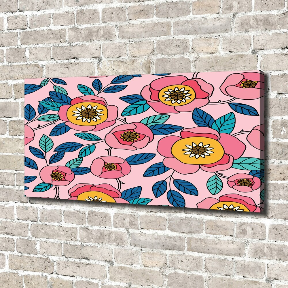 Canvas wall art Pink flowers