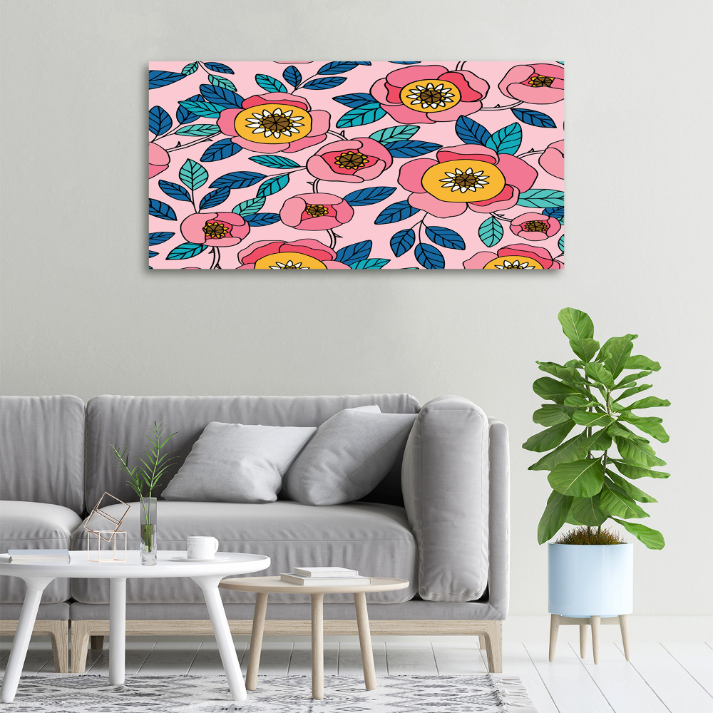 Canvas wall art Pink flowers