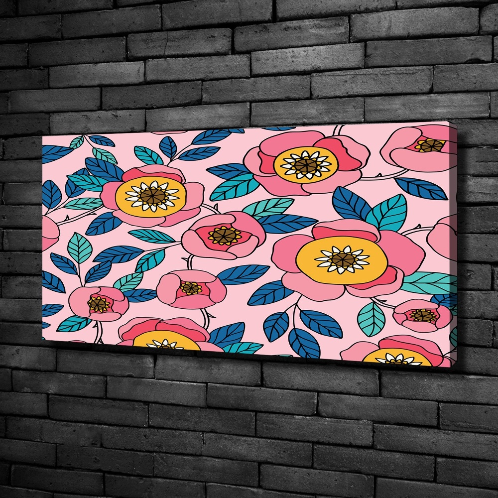 Canvas wall art Pink flowers