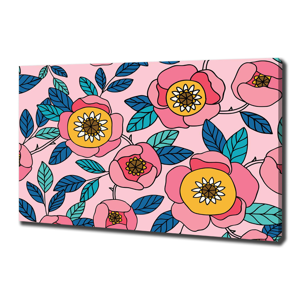 Canvas wall art Pink flowers