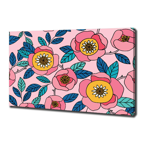 Canvas wall art Pink flowers