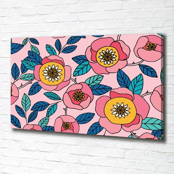 Canvas wall art Pink flowers