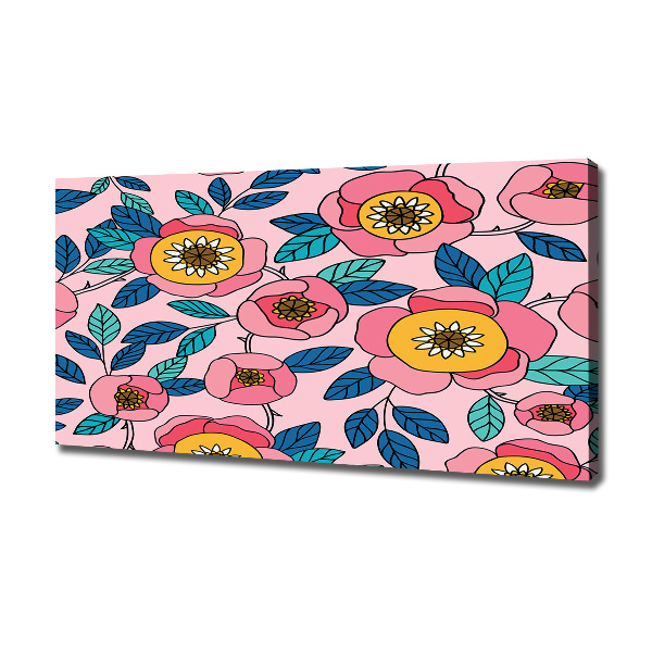 Canvas wall art Pink flowers