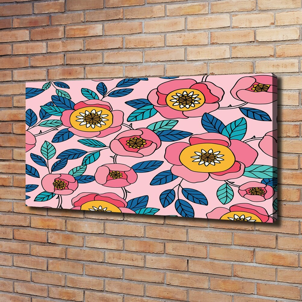 Canvas wall art Pink flowers