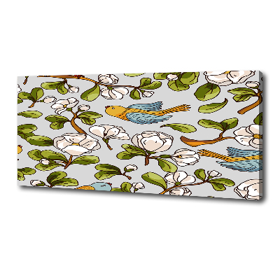 Canvas wall art Flowers and birds