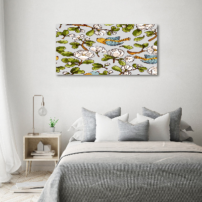 Canvas wall art Flowers and birds