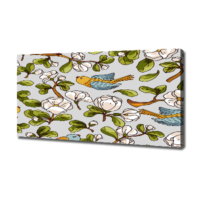 Canvas wall art Flowers and birds