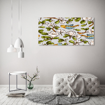 Canvas wall art Flowers and birds