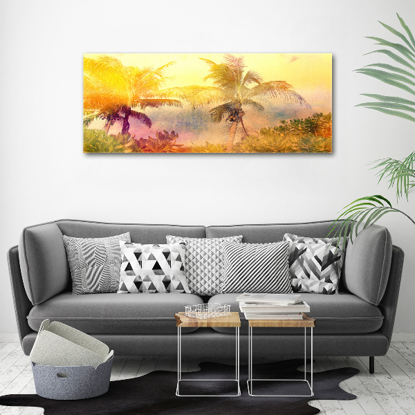 Canvas wall art Colorful palm trees