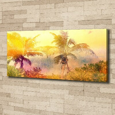 Canvas wall art Colorful palm trees