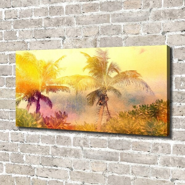 Canvas wall art Colorful palm trees