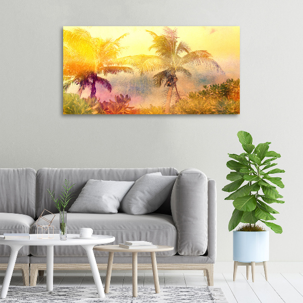 Canvas wall art Colorful palm trees