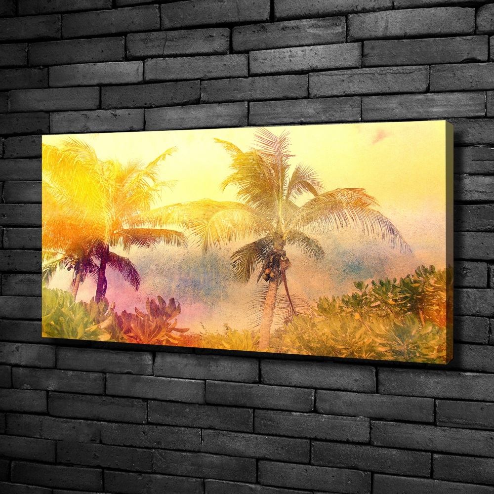 Canvas wall art Colorful palm trees