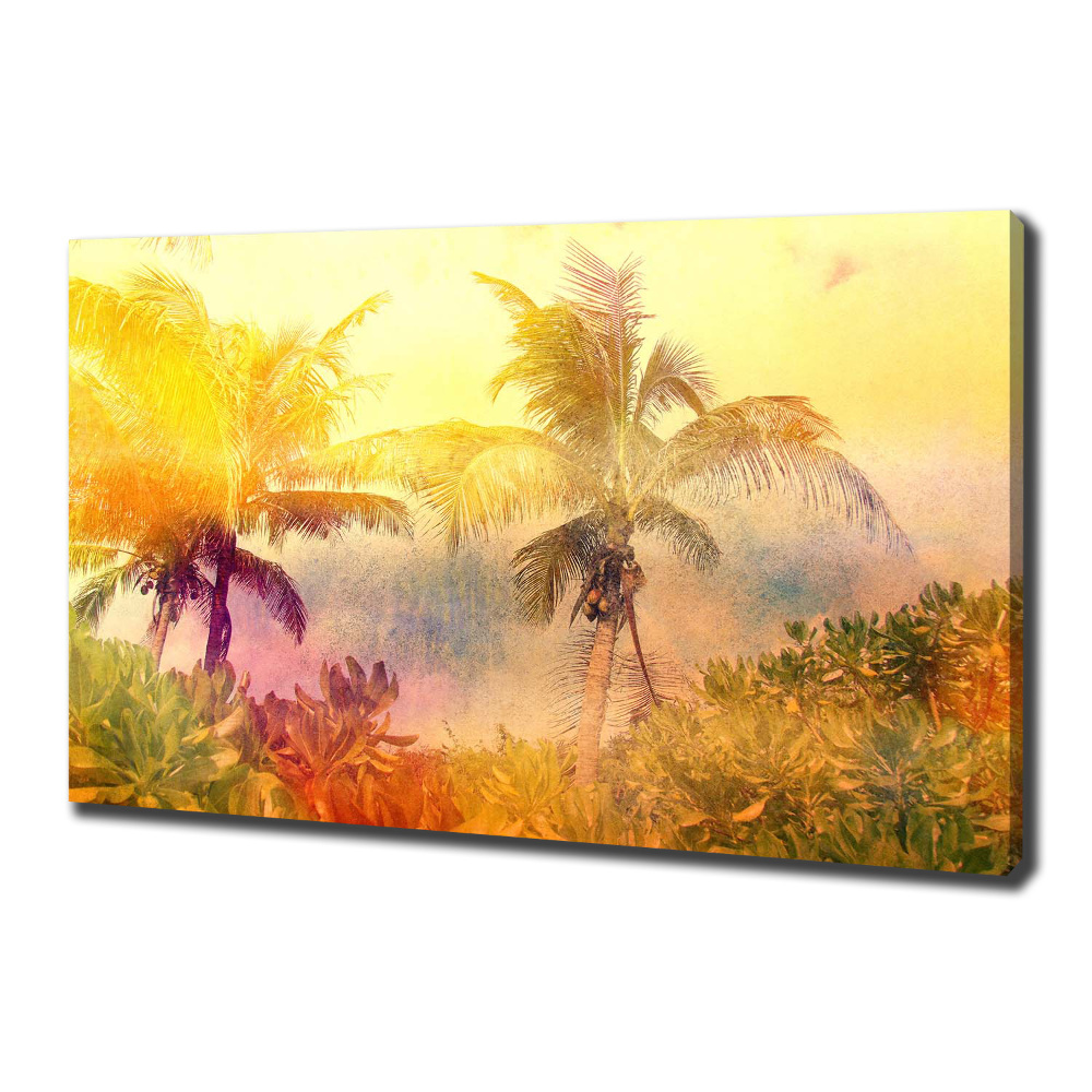 Canvas wall art Colorful palm trees