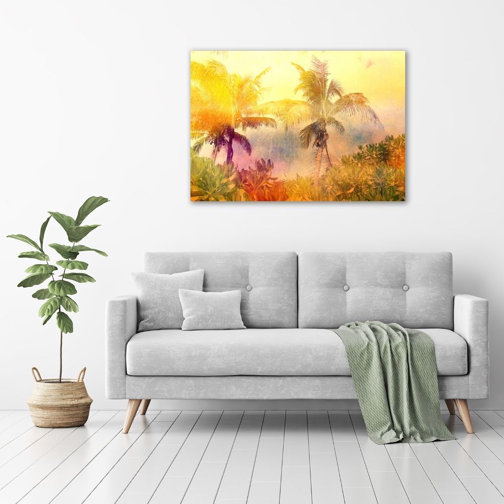 Canvas wall art Colorful palm trees