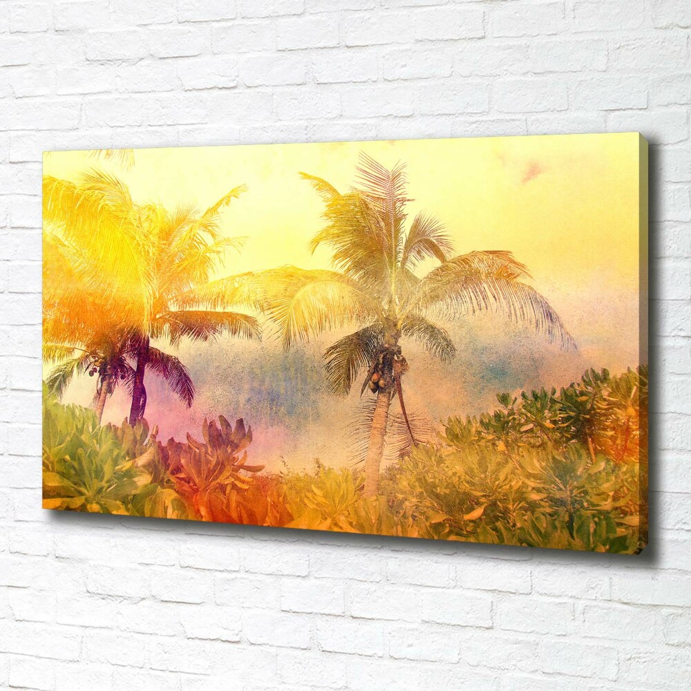 Canvas wall art Colorful palm trees