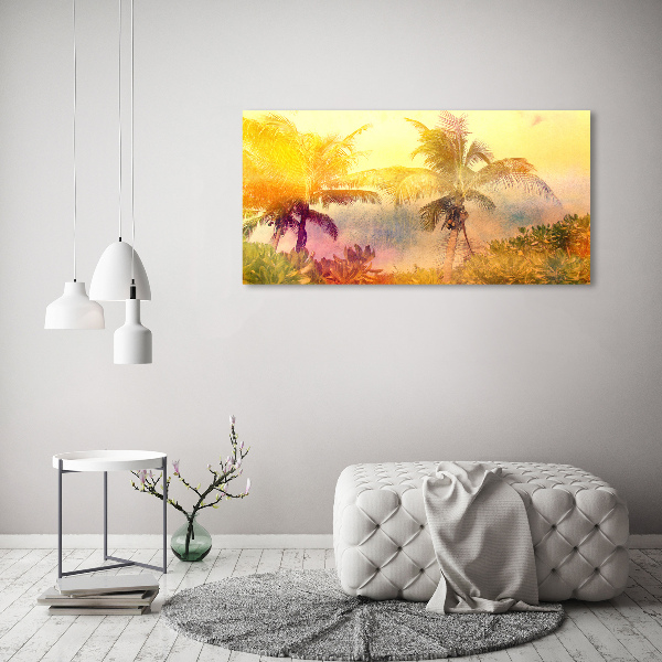 Canvas wall art Colorful palm trees