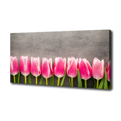 Canvas wall art Pink tulips