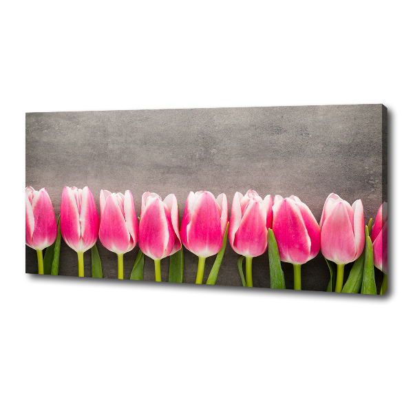 Canvas wall art Pink tulips