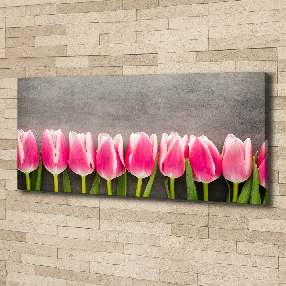 Canvas wall art Pink tulips