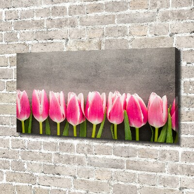 Canvas wall art Pink tulips