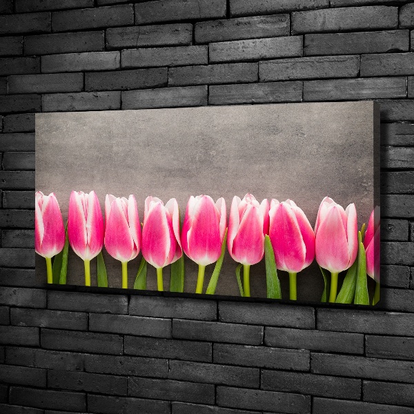 Canvas wall art Pink tulips