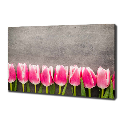 Canvas wall art Pink tulips