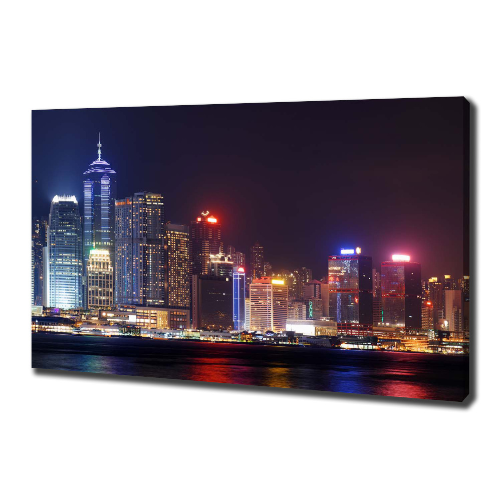 Canvas wall art Hong Kong at night