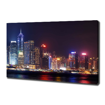 Canvas wall art Hong Kong at night