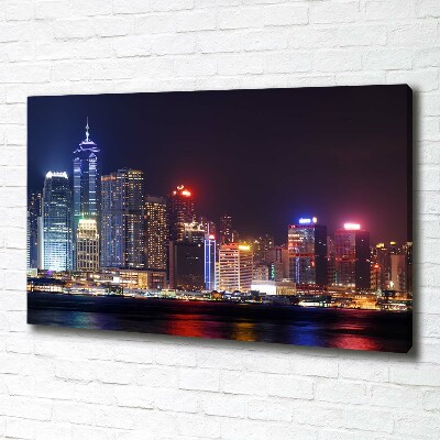 Canvas wall art Hong Kong at night