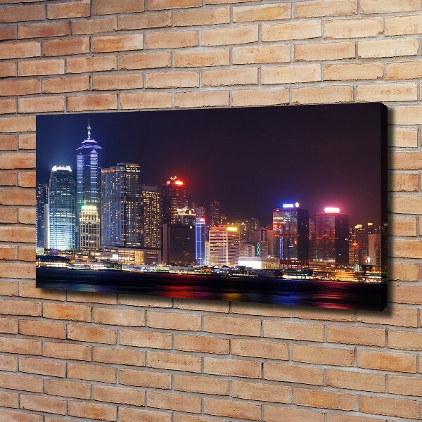 Canvas wall art Hong Kong at night