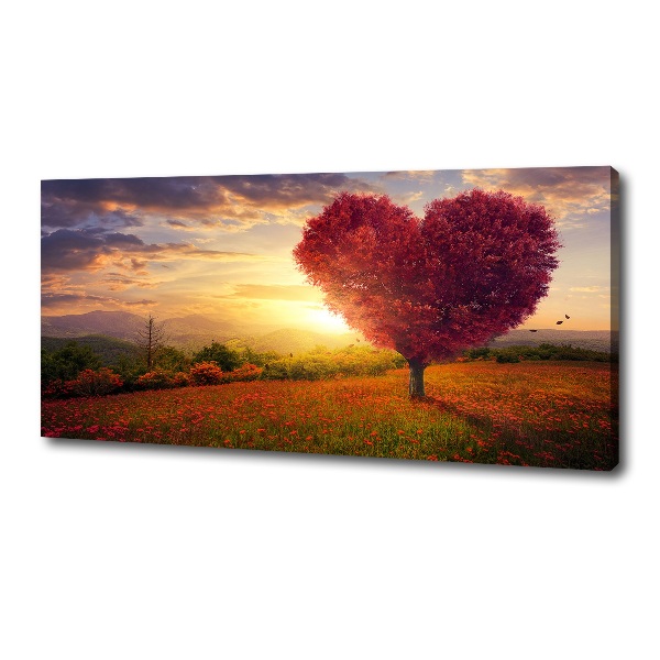 Canvas wall art Tree Field Heart