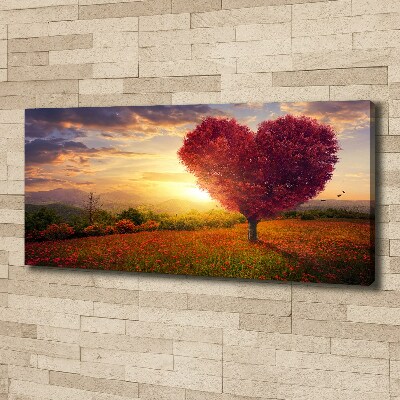 Canvas wall art Tree Field Heart