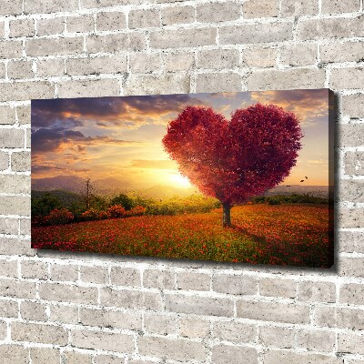 Canvas wall art Tree Field Heart