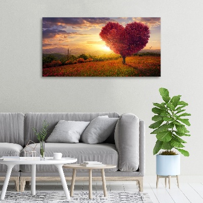 Canvas wall art Tree Field Heart