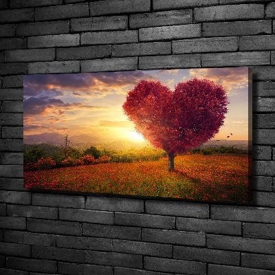 Canvas wall art Tree Field Heart