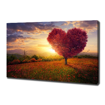 Canvas wall art Tree Field Heart