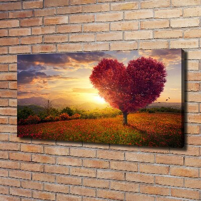 Canvas wall art Tree Field Heart