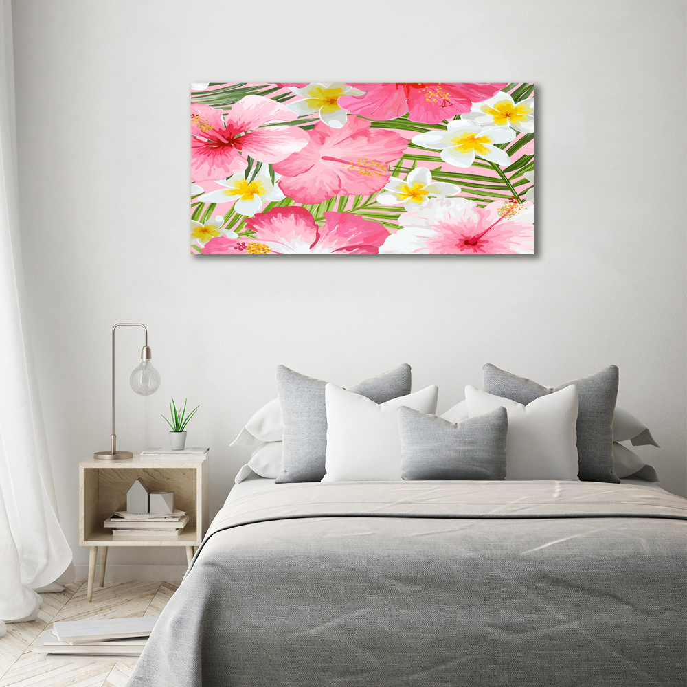 Canvas wall art Tropical flowers