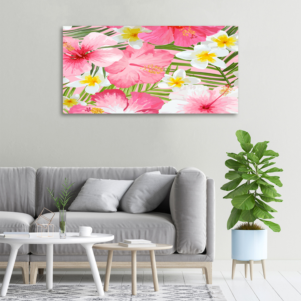 Canvas wall art Tropical flowers