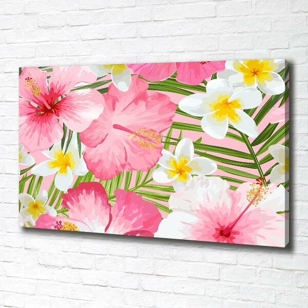 Canvas wall art Tropical flowers