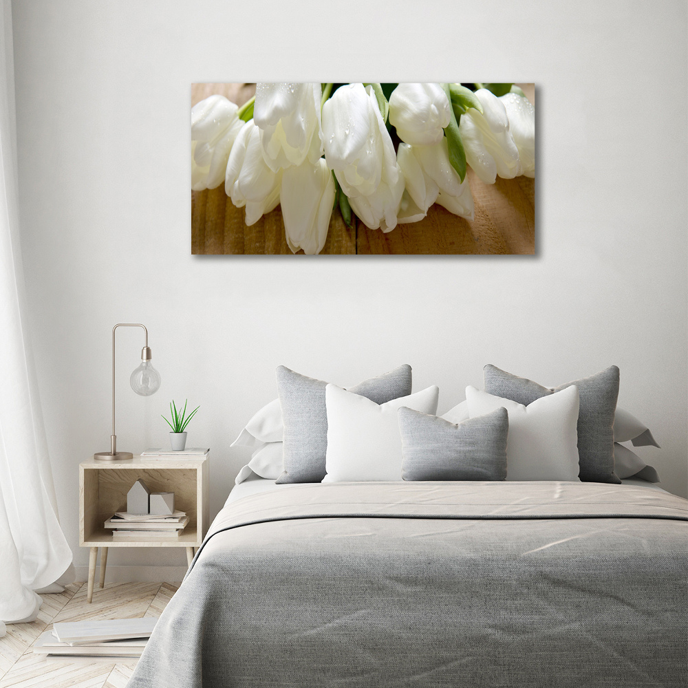 Canvas wall art White tulips