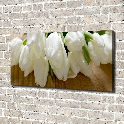 Canvas wall art White tulips