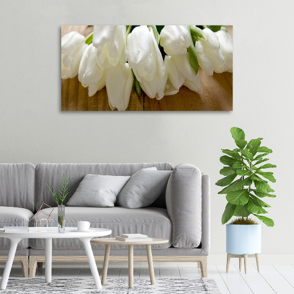 Canvas wall art White tulips