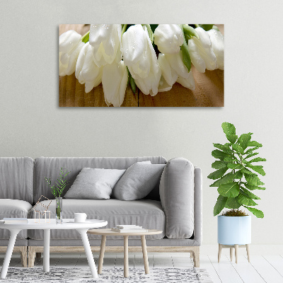 Canvas wall art White tulips