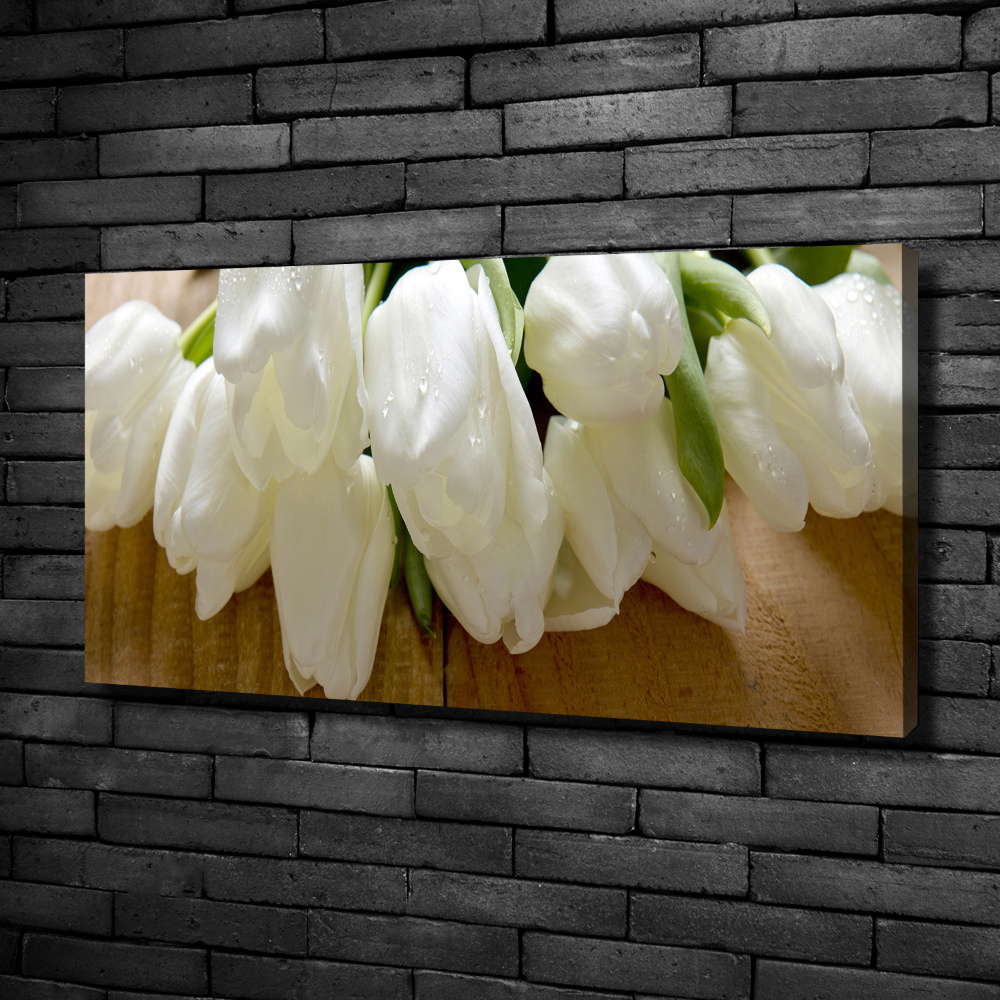 Canvas wall art White tulips