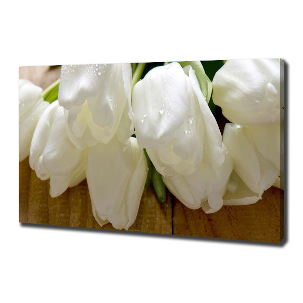 Canvas wall art White tulips