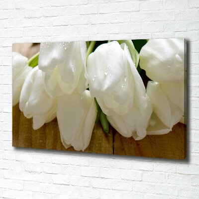 Canvas wall art White tulips